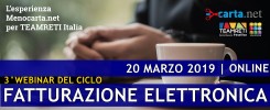 20 Marzo, 3° Webinar gratuito del Ciclo FATTURAZIONE ELETTRONICA e CONTROLLO di GESTIONE della RETE D'IMPRESA 