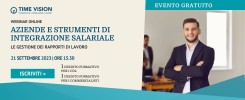 21 Settembre webinar: AZIENDE E STRUMENTI DI INTEGRAZIONE SALARIALE